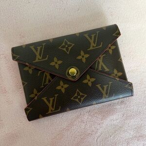 Louis Vuitton Monogram Canvas Envelope Wallet in Brown and Gold